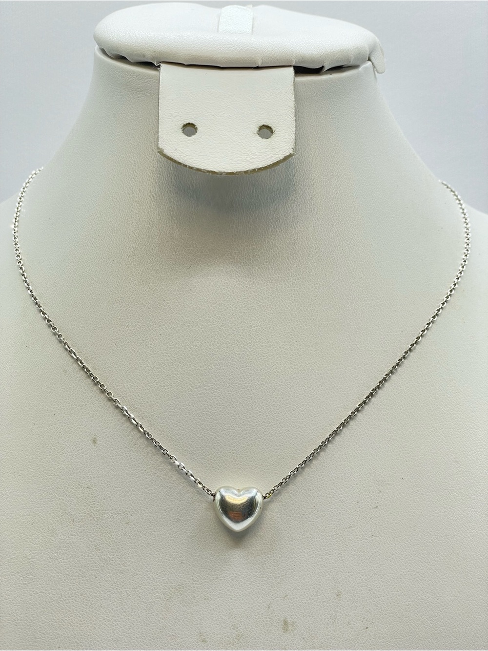 Dyadema 925 Sterling Silver Puff Heart Pendant Necklace Italy